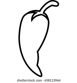 Chili pepper vegetable outline vector icon