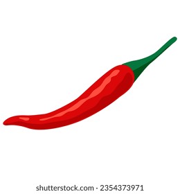 Chili pepper vegetable vector illustration in cartoon flat style isolated on white background. Healthy diet menu. 
