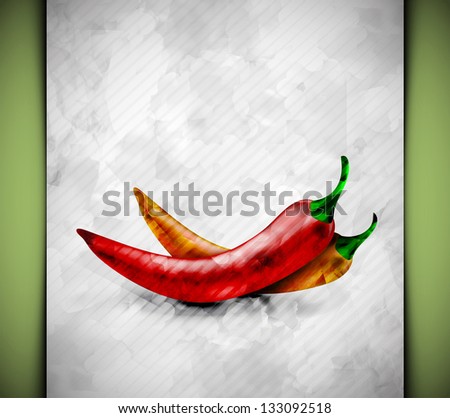 Chili pepper in watercolor style. Eps 10