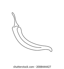 Chili peppers continuous line drawing. One line art of hot peppers, cayenne, habanero, vegetable.