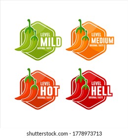 Chili Peppers Level Vector Design Logo Collection