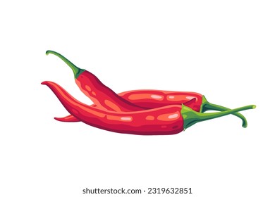 chili peppers on a white background.Vector illustration cartoon