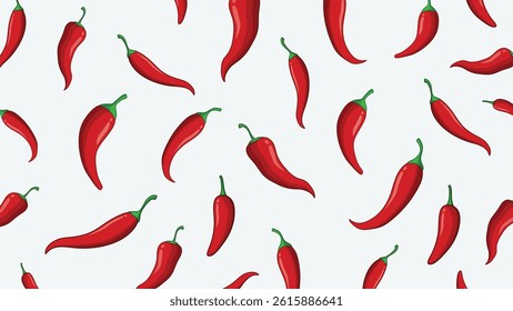 Chili peppers seamless pattern. Cute spicy chili pattern background vector design. sstkBackgrounds
