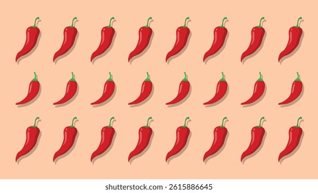 Chili peppers seamless pattern. Cute spicy chili pattern background vector design. sstkBackgrounds