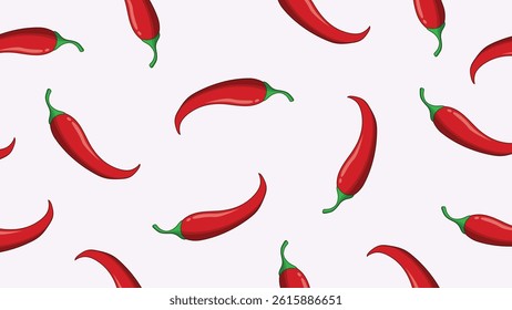 Chili peppers seamless pattern. Cute spicy chili pattern background vector design. sstkBackgrounds