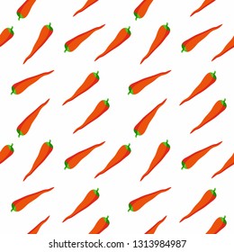Chili peppers seamless pattern. Pattern with Chili peppers on white background. Perfect for textile manufacturing wallpaper posters etc. Vector illustration