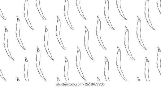 Chili peppers in a simple repeating pattern for modern design and decor