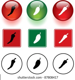 chili peppers symbols signs and buttons