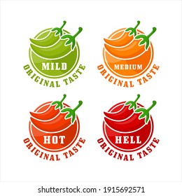 Chili peppers taste level vector design premium