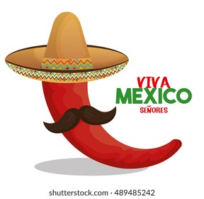 chili red with hat and moustache design