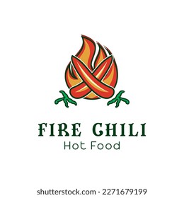 Chili Red Hot And Fire logo concept vector, Spicy Pepper logo design template, Restaurant