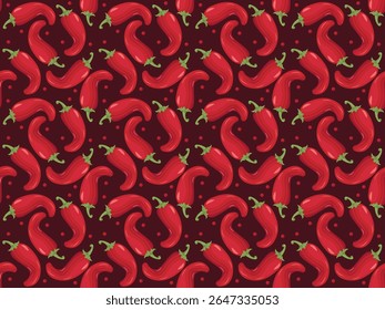 Chili patrón rojo icono de dibujos animados sin fisuras llama lindo fondo de quemadura caliente picante México Negocios asiáticos
