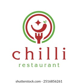 chili restaurant flat minimalist logo design