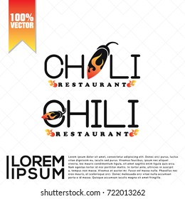 Chili Restaurant Logo Vector