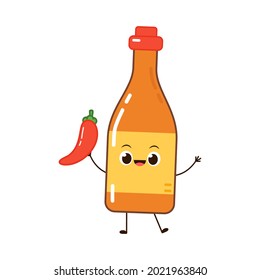 Chili sauce cartoon vector. Tabasco. Chili sauce character design.