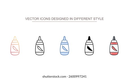 Chili Sauce icon design with white background stock illustration