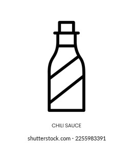 chili sauce icon. Line Art Style Design Isolated On White Background
