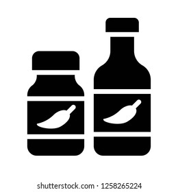 Chili sauce vector, grocery store related solid design icon