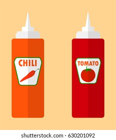 chili sauce,tomato sauce