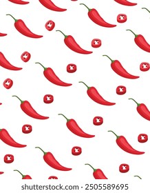 Chili seamless pattern background. Vector illustration stock illustration