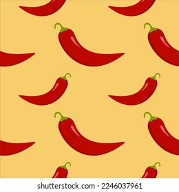 chili seamless pattern vector illustration. Hot chili peppers seamless pattern.