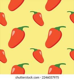 chili seamless pattern vector illustration. Hot chili peppers seamless pattern.