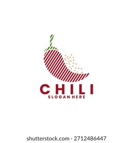 Chili mit Chili Samen Logo Design Vektor. Würzige scharfe Chilischoten Logo Design Vektor Vorlage