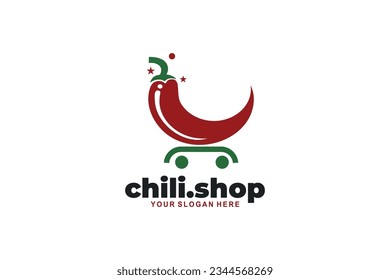 diseño del logotipo de la plantilla de vectores de chile shop