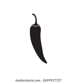 Chili Silhouette Symbol Vektor flaches Design