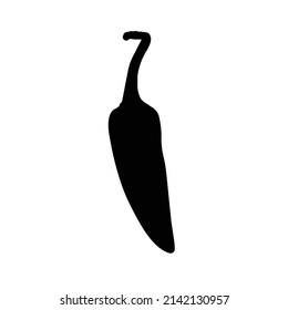 Chili Silhouette. Jalapeno Black and White Icon Design Element on Isolated White Background