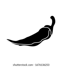 Chili silhouette with a white background. For graphic designer logos and web pages. Vector illustration.