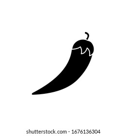 Chili silhouette with a white background. For graphic designer logos and web pages. Vector illustration.