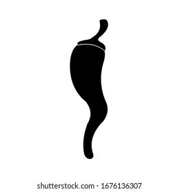 Chili silhouette with a white background. For graphic designer logos and web pages. Vector illustration.
