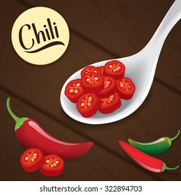 Chili slices on spoon