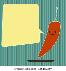 Chili with speech bubble cartoon