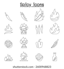 Chili and Spicy icon set vector illustration graphic design