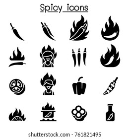 Chili & Spicy icon set vector illustration graphic design