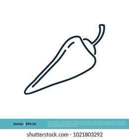 Chili Spicy Icon Vector Logo Template Illustration Design. Vector EPS 10.