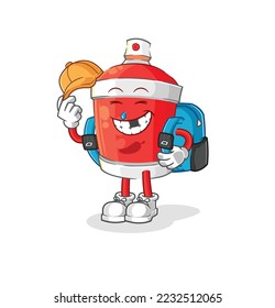 the chili spray goes to school vector. cartoon character