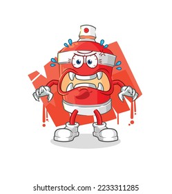 the chili spray monster vector. cartoon character