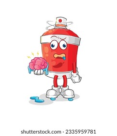 the chili spray no brain vector. cartoon character