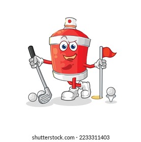 the chili spray playing golf vector. cartoon character