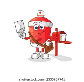 the chili spray postman vector. cartoon character