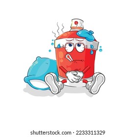 el vector enfermo del spray de chile. personaje de caricatura