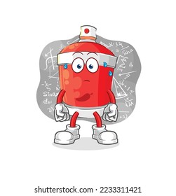 the chili spray thinking hard vector. cartoon character