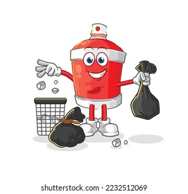 el chile roció la mascota de la basura. vector de dibujos animados