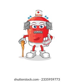 the chili spray white haired old man. character vector