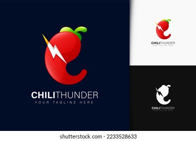 Chili-Donner-Logo-Design mit Farbverlauf