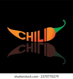 Diseño vectorial de efecto de texto chile