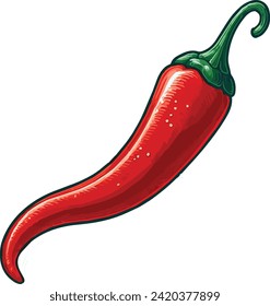Chili vector illustration isolated white background